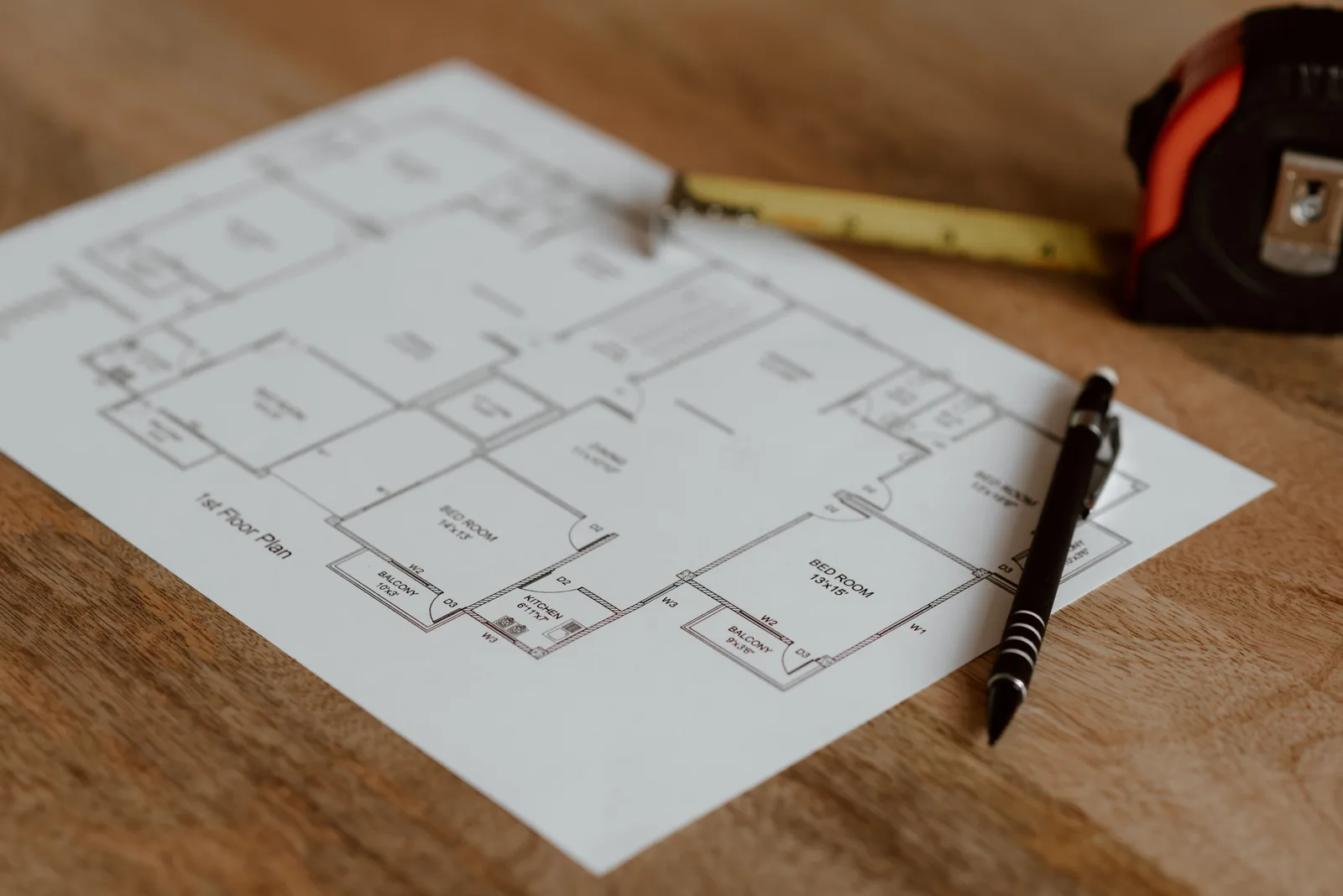 Plano de distribución interior de una vivienda usado para determinar si la reforma necesita declaración responsable o licencia